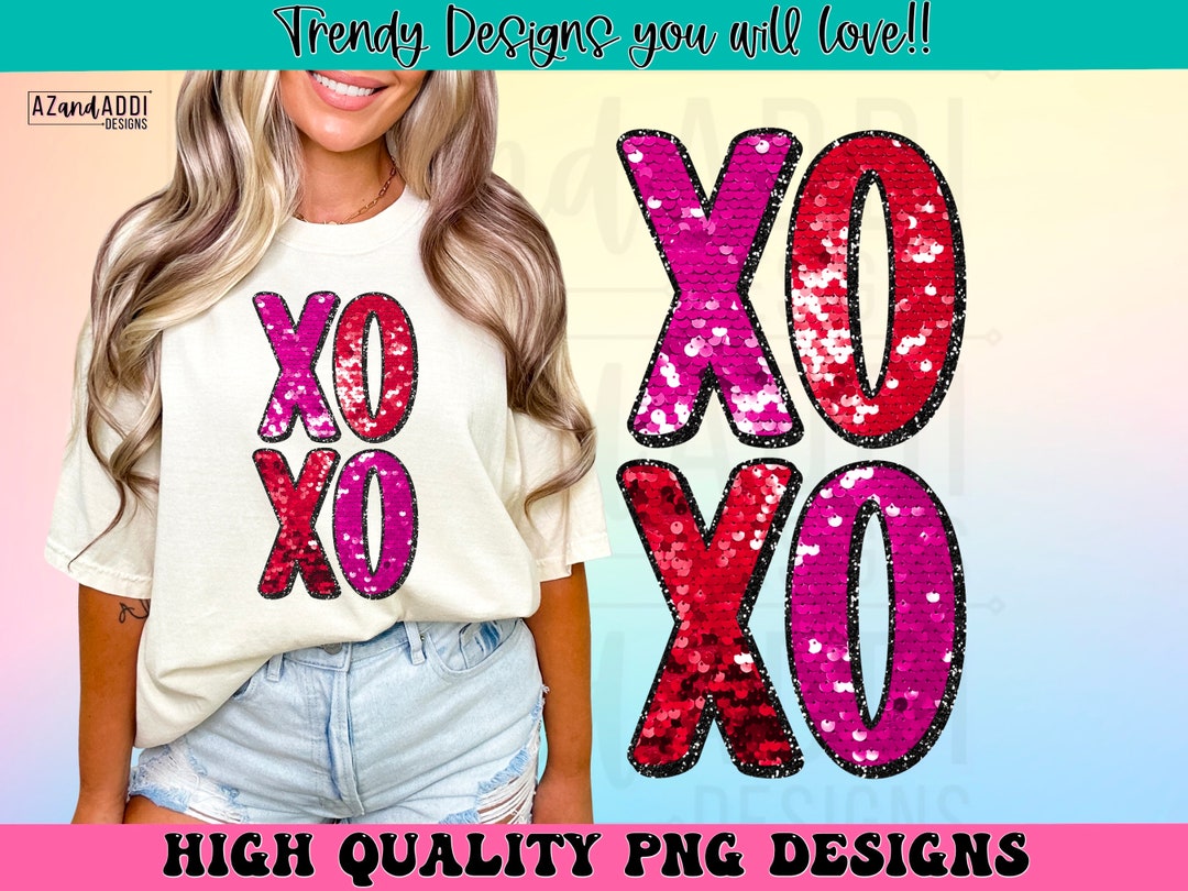 XOXO Faux Sequin PNG, Valentines Day Png, XOXO Png, Retro Valentine’s ...