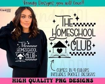 Retro homeschool png, el club de homeschool png, vibraciones de homeschool png, diseño de sublimación de homeschool, camisa de homeschool png, descarga digital