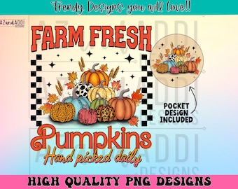 Farm fresh pumpkins PNG, retro fall pumpkin sublimation design, cute pumpkin png, pumpkin patch png, autumn pumpkin shirt digital download