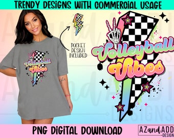 Retro volleyball png, volleyball sublimation design, game day volleyball png, volleyball mom png, front and back png, digital download