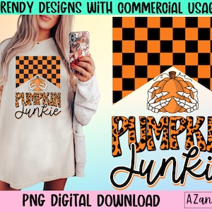 Pumpkin junkie png, retro pumpkin sublimation png, pumpkin patch png, pumpkin season, fall png, fall vibes, retro sublimation