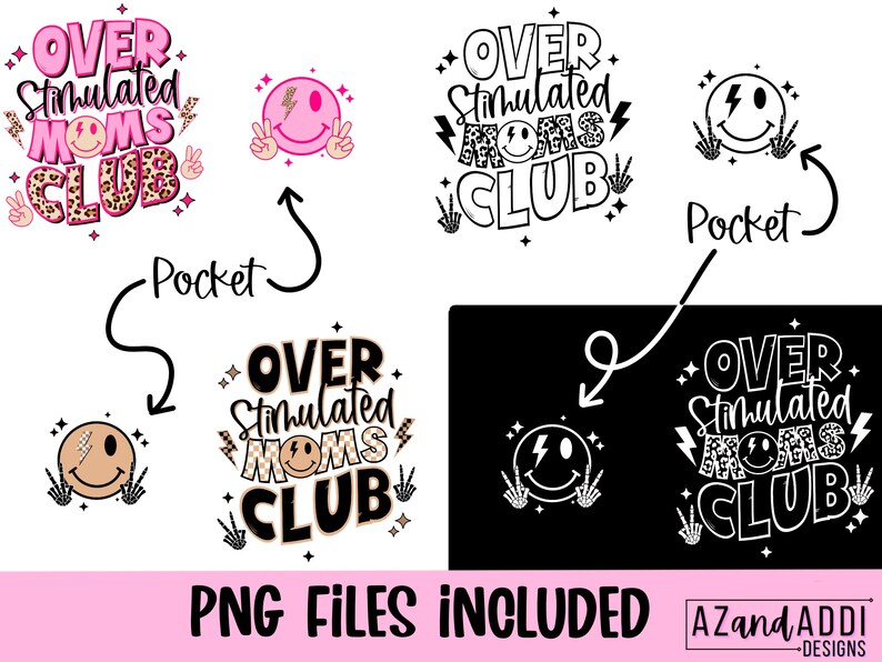Overstimulated moms club png, retro mom sublimation design, overstimulated png, motherhood png, anxiety png, mom life png, digital download image 2