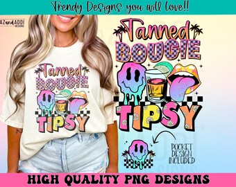 Tanned Bougie tipsy png, retro summer sublimation design, beach vibes png, cocktail tequila margarita png, trendy summer bachelorette shirt