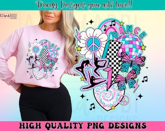 Retro dance png, dance competition png, retro dance sublimation design, dance vibes png, trendy dance shirt design, digital download