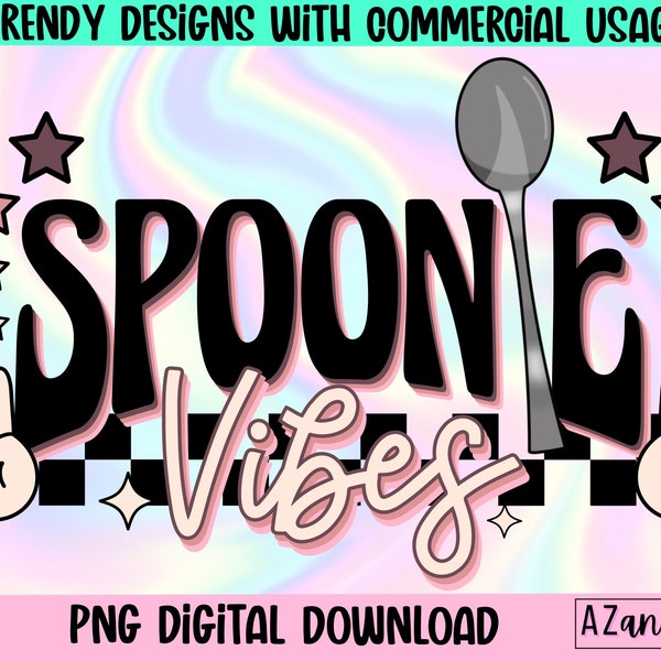 Spoon theory png, Spoonie vibes png, retro spoon theory, Spoonie sublimation design, chronic illness png, invisible disability png