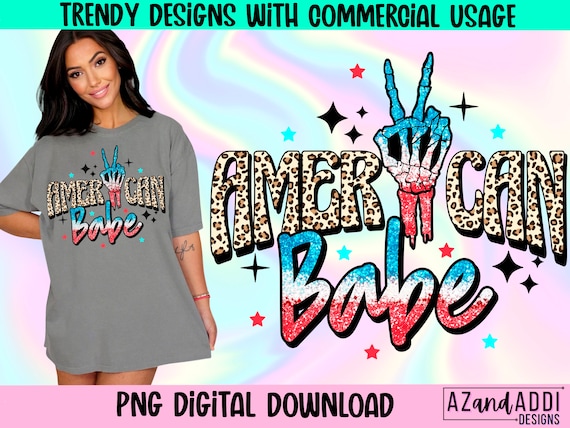 American babe png, retro 4th of July sublimation design, leopard Independence Day png, red white and blue png, trendy patriotic shirt png