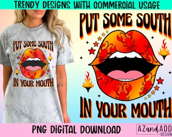 Put some south in your mouth png, retro crawfish png, Crawfish saison png, southern food png, crawfish vibes png, digitaler download