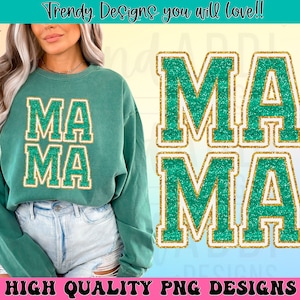 Faux sequin mama png, retro mama sublimation design, varsity font mama png, merry mama png, sparkly glitter png, digital download