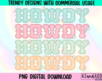 Howdy png, western png, western sublimation design, western cowgirl png, retro western png, country png, trendy western png