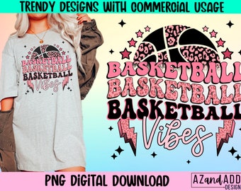 Basketball vibes png, retro basketball vibes sublimation design, basketball game day png, pink basketball png, basketball season png