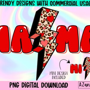 Mama and Mini Png, Retro Mama Valentines Png, Mama and Daughter matching designs, Valentine Mama Mini sublimation, digital download