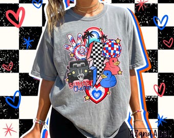 Red white blue 4x4 off-roading vehicle png, sunset chaser png, rubber duck png, 4th of July png, mud riding png