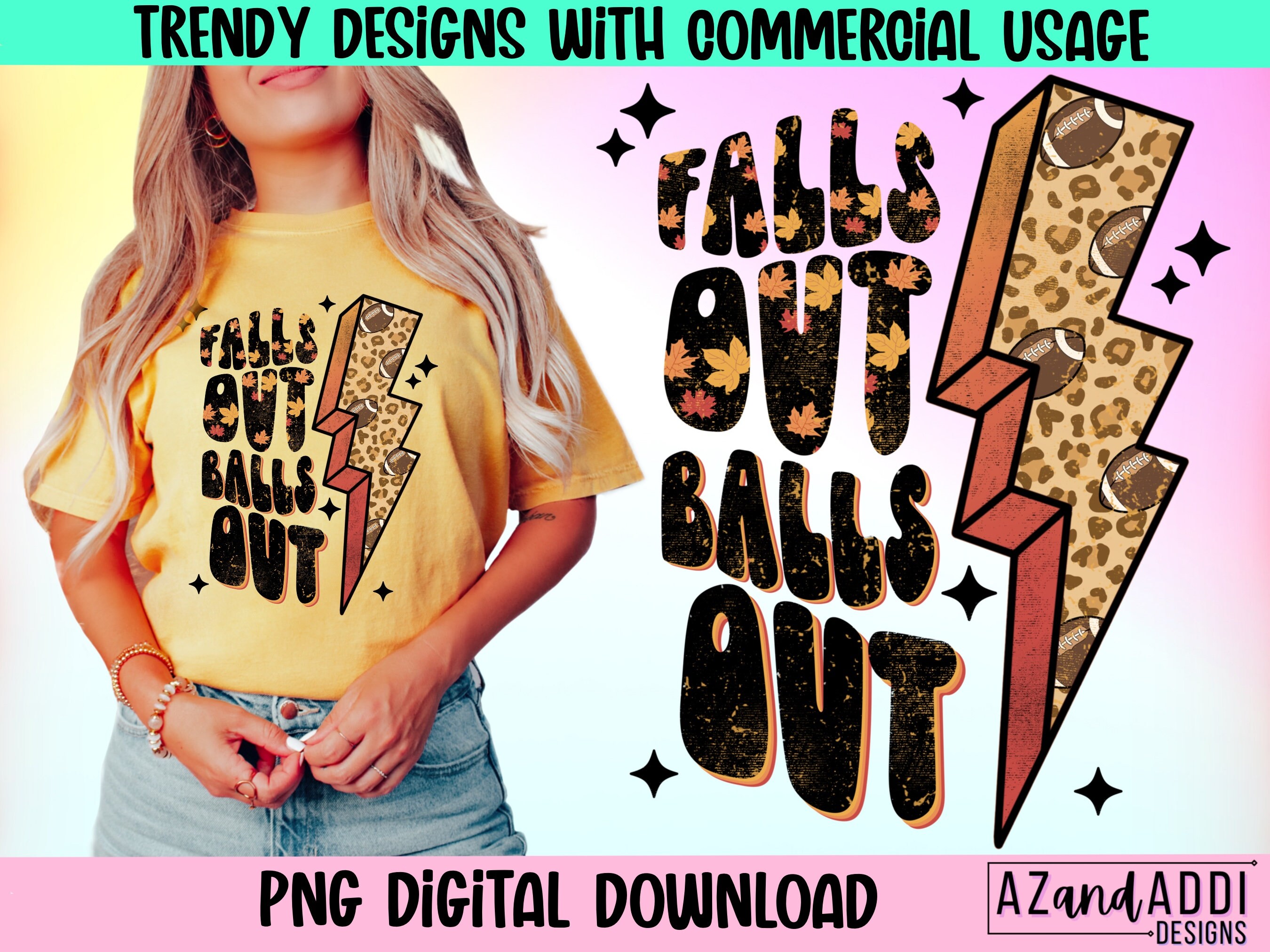 Falls Out Balls Out Png Retro Football Sublimation Etsy