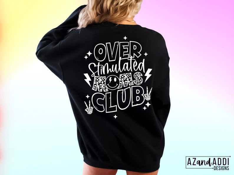 Overstimulated moms club png, retro mom sublimation design, overstimulated png, motherhood png, anxiety png, mom life png, digital download image 6