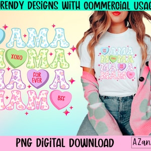 Valentine’s Day mama png, retro valentines png, valentine digital download, mama png, heart Candy png, happy Valentine’s Day, trendy mom png