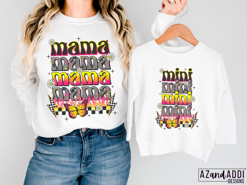 Retro Mama Mini Matching Png Sublimation Design Download, Mama Mini Png ...