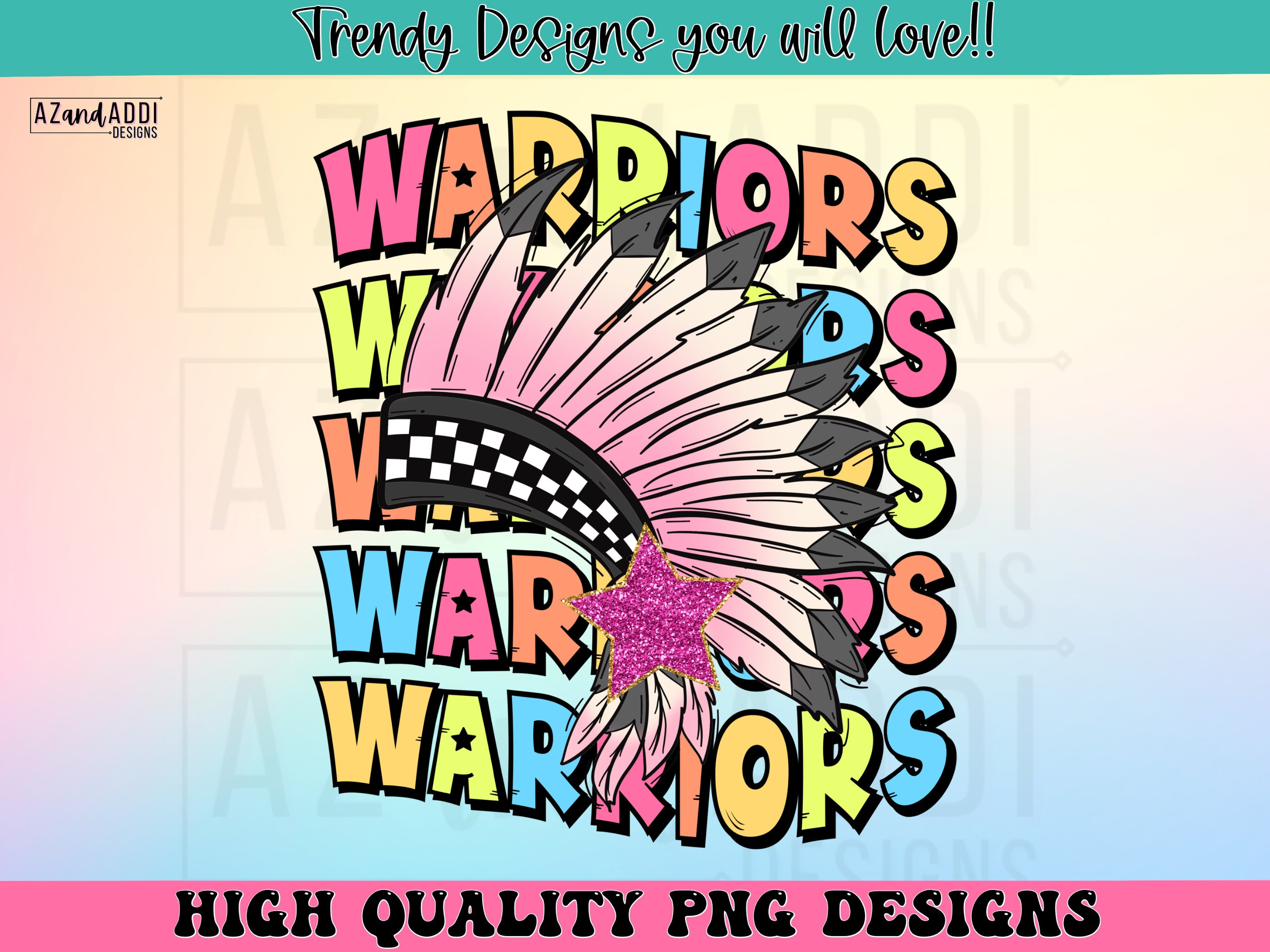 Warriors preppy mascot png, Warriors mascot school spirit design, retro warriors sublimation design, sports team mascot shirt digital print