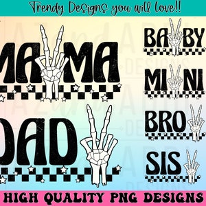 Halloween family png, mommy and mini png, matching family sublimation design, retro Halloween png, spooky family png, halloween birthday png