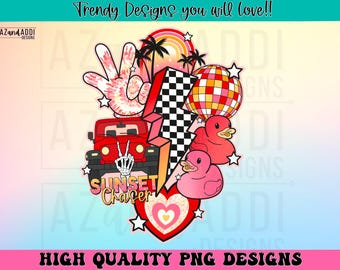 Red off-roading vehicle png, sunset chaser png, rubber duck png, atv png, heavy duty 4x4 vehicle png, mud riding png, digital download