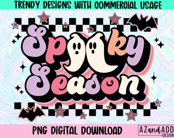 Spooky season png, retro halloween sublimation, Halloween Png, ghost png, spooky vibes png, stay spooky, cute Halloween png
