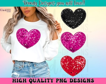 Valentine’s Day heart png, pink faux glitter heart png, faux sequin heart, Valentine’s Day shirt design, retro valentines sublimation png