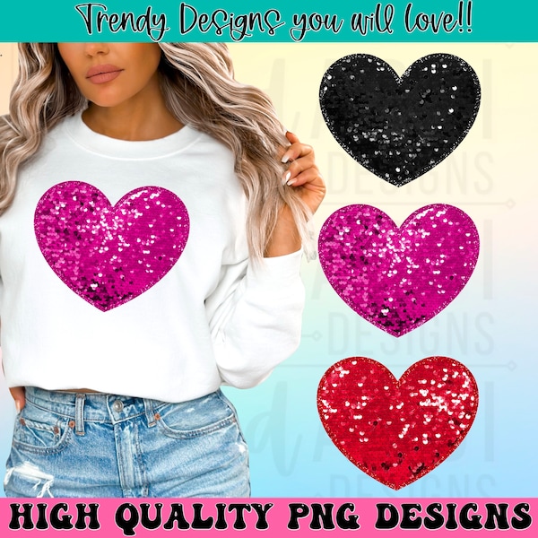 Valentine’s Day heart png, pink faux glitter heart png, faux sequin heart, Valentine’s Day shirt design, retro valentines sublimation png