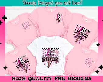 Westerse vrijgezellen png-pakket, laten we gaan meisjes png, man, ik voel me een bruid png, roze vrijgezellen png, bruidsfeest voor meisjes png