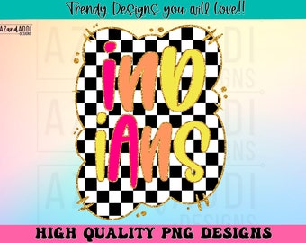 Indians preppy mascot png, mascot school spirit design, retro Indians sublimation design, sports team colorful text shirt digital print