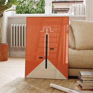 Cartel de la Bauhaus de bicicleta, Vintage de mediados de siglo moderno, Arte de pared imprimible, Retro - Cartel de bicicleta, Impresiones minimalistas, Decoración minimalista del hogar