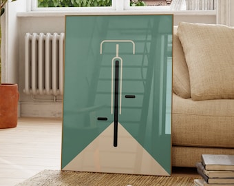 Bicycle Bauhaus Poster , Bike poster, Sports prints, mid-century modern, Retro - Bicycle Poster, Cycling lovers gift, Minimalist home decor