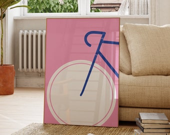 Bicycle Bauhaus Poster , Bike poster, Sports prints, mid-century modern, Retro - Bicycle Poster, Cycling lovers gift, Minimalist home decor