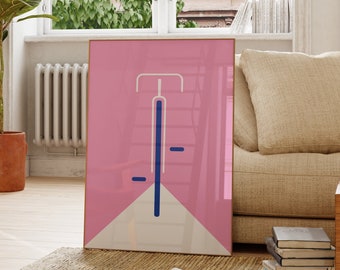Bicycle Bauhaus Poster , Bike poster, Sports prints, mid-century modern, Retro - Bicycle Poster, Cycling lovers gift, Minimalist home decor