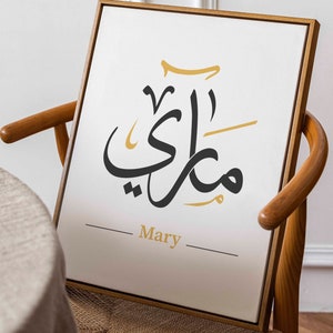 Arabic Calligraphy custom Name | English Definition | Printable Wall Art | Personalized Gift | Modern Arabic Word Art | funny Prints | Boho
