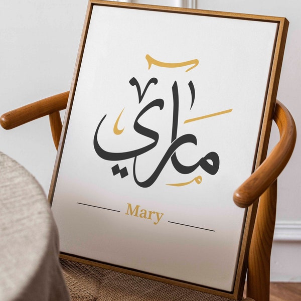 Arabic Calligraphy custom Name | English Definition | Printable Wall Art | Personalized Gift | Modern Arabic Word Art | funny Prints | Boho