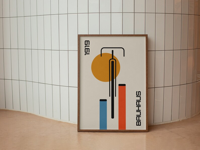 Bauhaus Bicycle Poster , Bauhaus Bike Print, Cycling Lovers Gift, Midcentury Modern, Bicycle