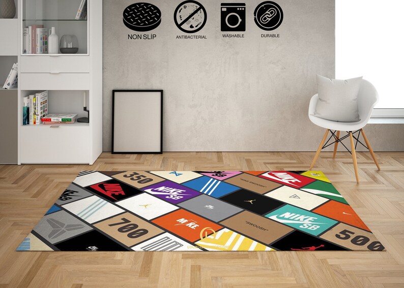 Nike Rug / Sneakers Rug / Basketball Shoes Rug / Shoes Room Etsy