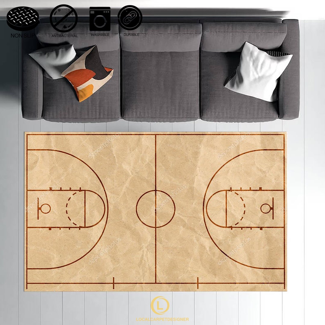 Basketball Court Rug / NBA Rug / Basketball / Game Rug / Etsy