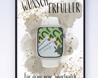 Money Gift Poster for Smartwatch | Printable Voucher | Wish Granter Printable Gift Idea Watch | Digital Download Poster