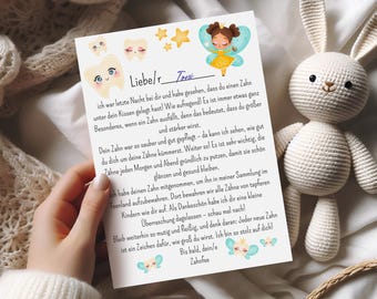 Tooth Fairy Letter Template, Lost Tooth Reward, Printable Tooth Fairy Letter, Gift from the Tooth Fairy, PDF Download