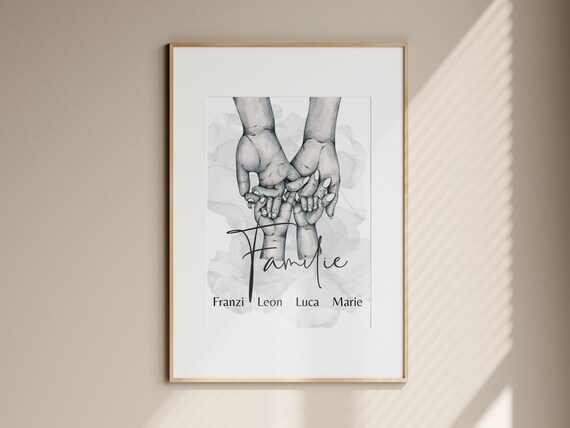 Personalisiertes Namen Poster • Familienposter • Individueller Wandschmuck • Geschenk zur Geburt • Digitaler Download • Skandinavisch Modern
