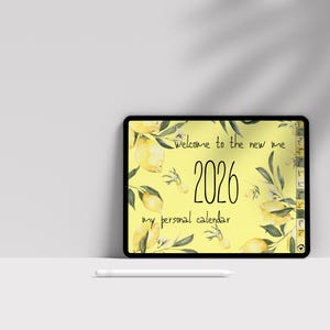 ENGLISH Digital planner template download for iPad & tablets, monthly calendar, 2026 monthly planner, printable template, fillable PDF