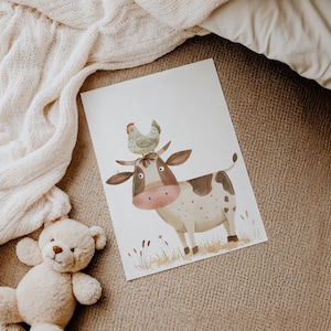 Bauernhofposter,  Poster für Kinderzimmer, Geschenk zur Geburt, Bauernhoftiere, Tierbilder, Digitaler Download, Tierposter für Kinderzimmer