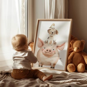 Bauernhofposter,  Poster für Kinderzimmer, Geschenk zur Geburt, Bauernhoftiere, Tierbilder, Digitaler Download, Tierposter für Kinderzimmer