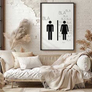Toilet | Bathroom Poster | Guest Toilet | funny | Minimalistic | black and white | Humor | Download