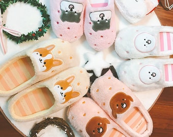 Leuke warme herfstpantoffels, pluizige winterpantoffels voor dames, comfortabele huisschoenen voor binnen, kerstcadeau