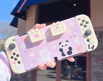 Starry Forest Cat Panda Cute Nintendo Switch Oled Case With Game