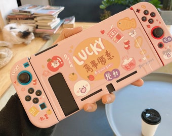 Starry Forest Cute Lucky New Year Nintendo Switch Oled case, Switch 1 2, kawaii animals switch shell cover skins accessories soft TPU PC