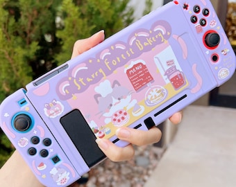 Starry Forest Cat Bakery Case for Nintendo Switch 2, Switch Oled
