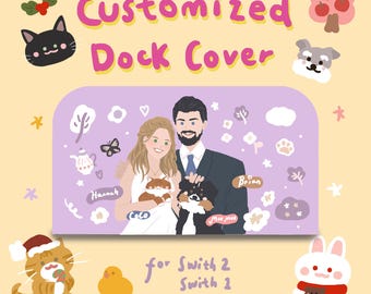 Custom Dock Cover of You and Your pets for Nintendo Switch 2/Switch/Oled, Personalized switch accessories, Original design cute gamer gift