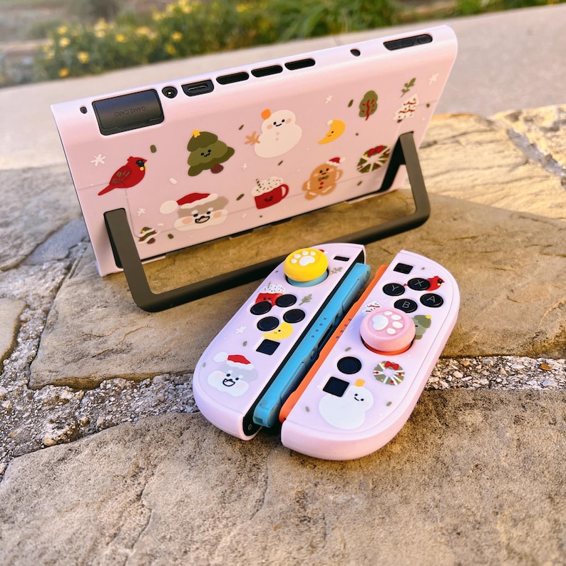 Starry Forest Cozy Christmas Hülle für Nintendo Switch 2, Pinke Switch Oled Zubehör, niedliche kawaii Hülle für Nintendo, Geschenk für Gamer Bild 8